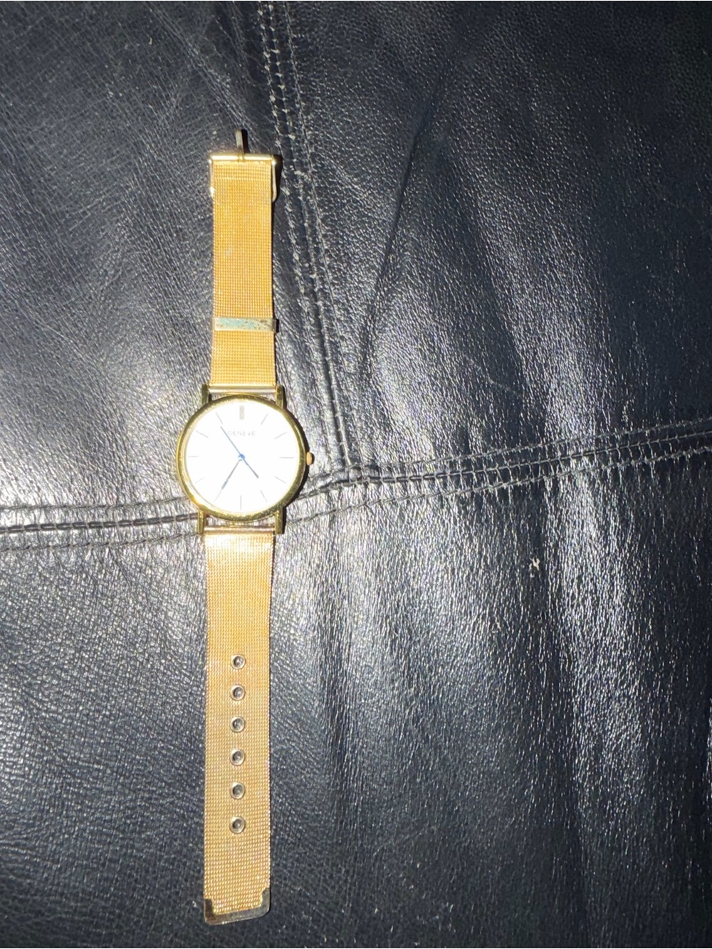 Gold-Tone Women's Mesh Strap Watch - geneve never tarnished